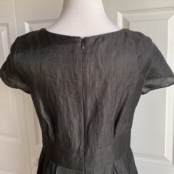 Banana Republic Black Linen Blend Shiny Sheath Dress Size 8 NWT - Picture 5 of 13